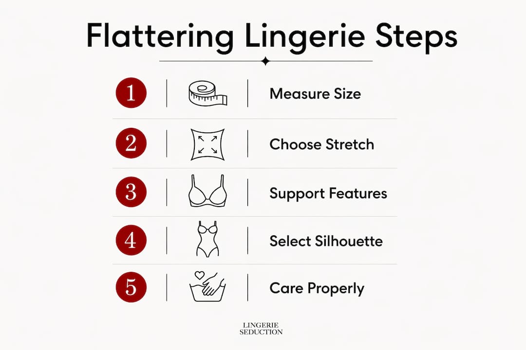 Infographic showing lingerie fit and styling steps