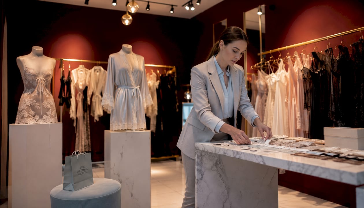Luxury bridal lingerie boutique display