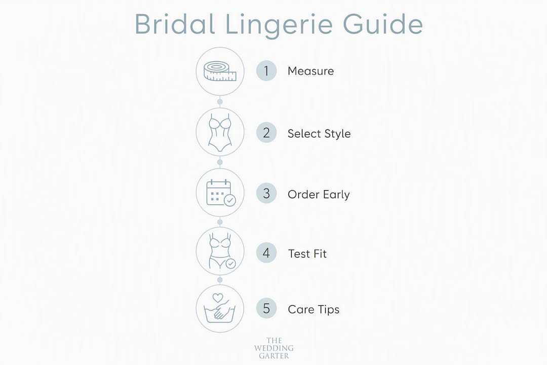 Infographic detailing bridal lingerie selection steps