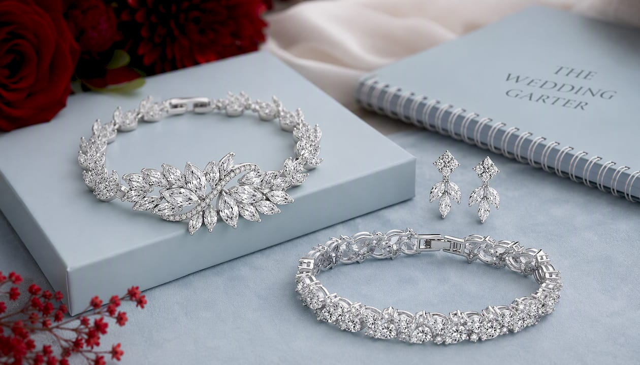 Antique Style Marquise Cubic Zirconia Wedding Bracelet