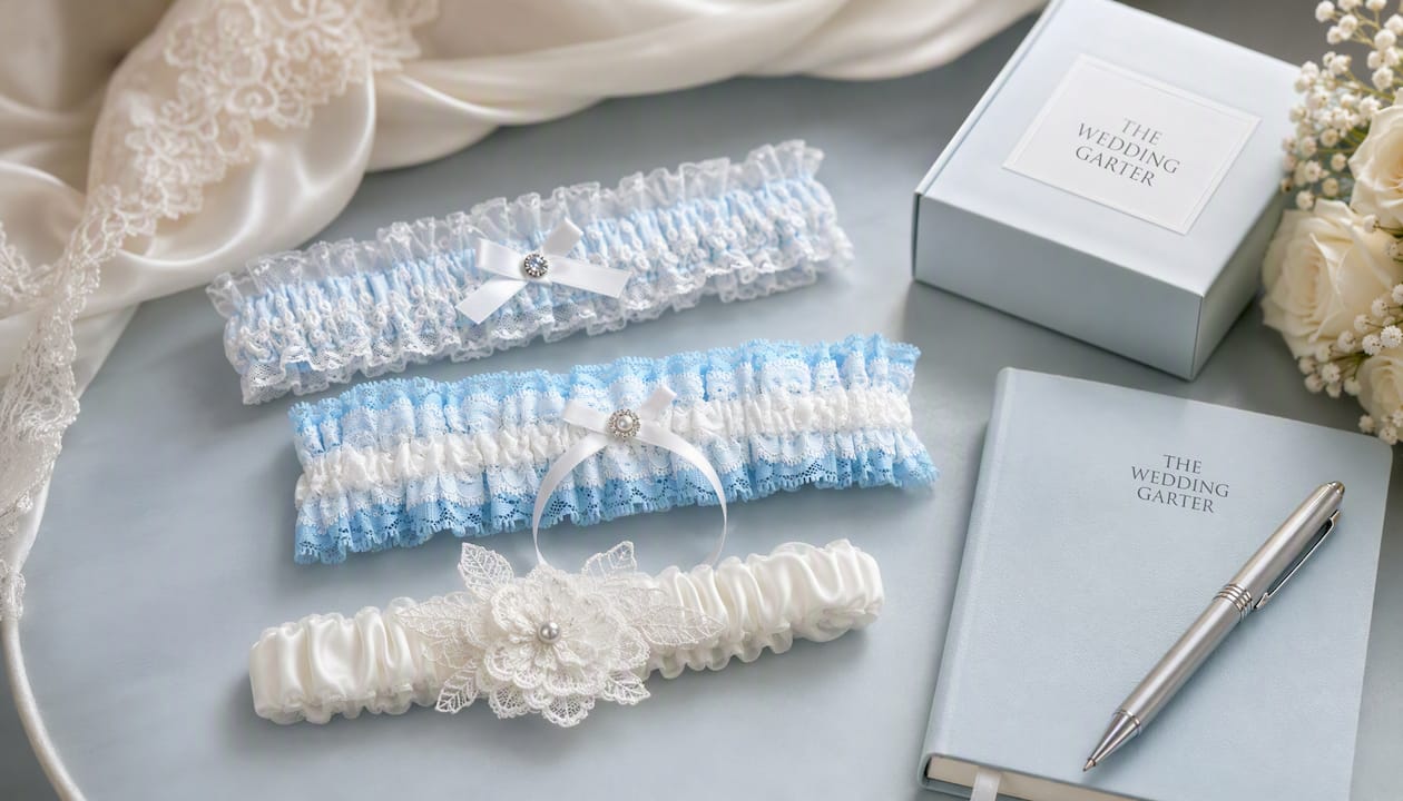 Vintage Ivory Lace & Satin Bridal Garter
