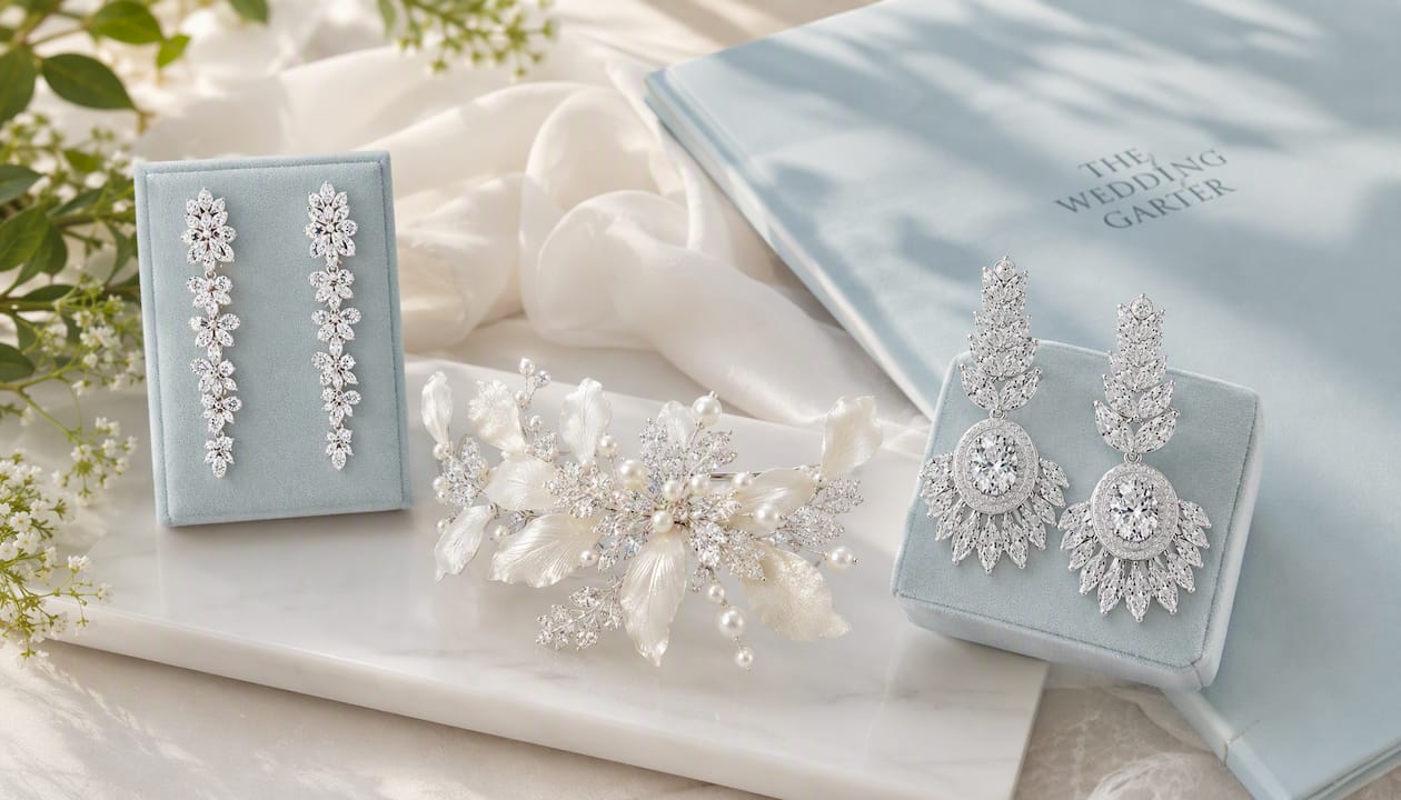Delicate Long Floral Crystal Wedding Earrings