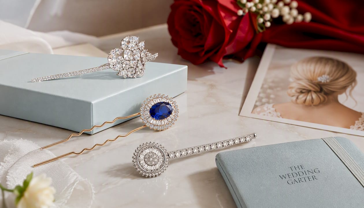 CZ Love Heart Diamond Hair Jewellery Hair Accessories For Wedding