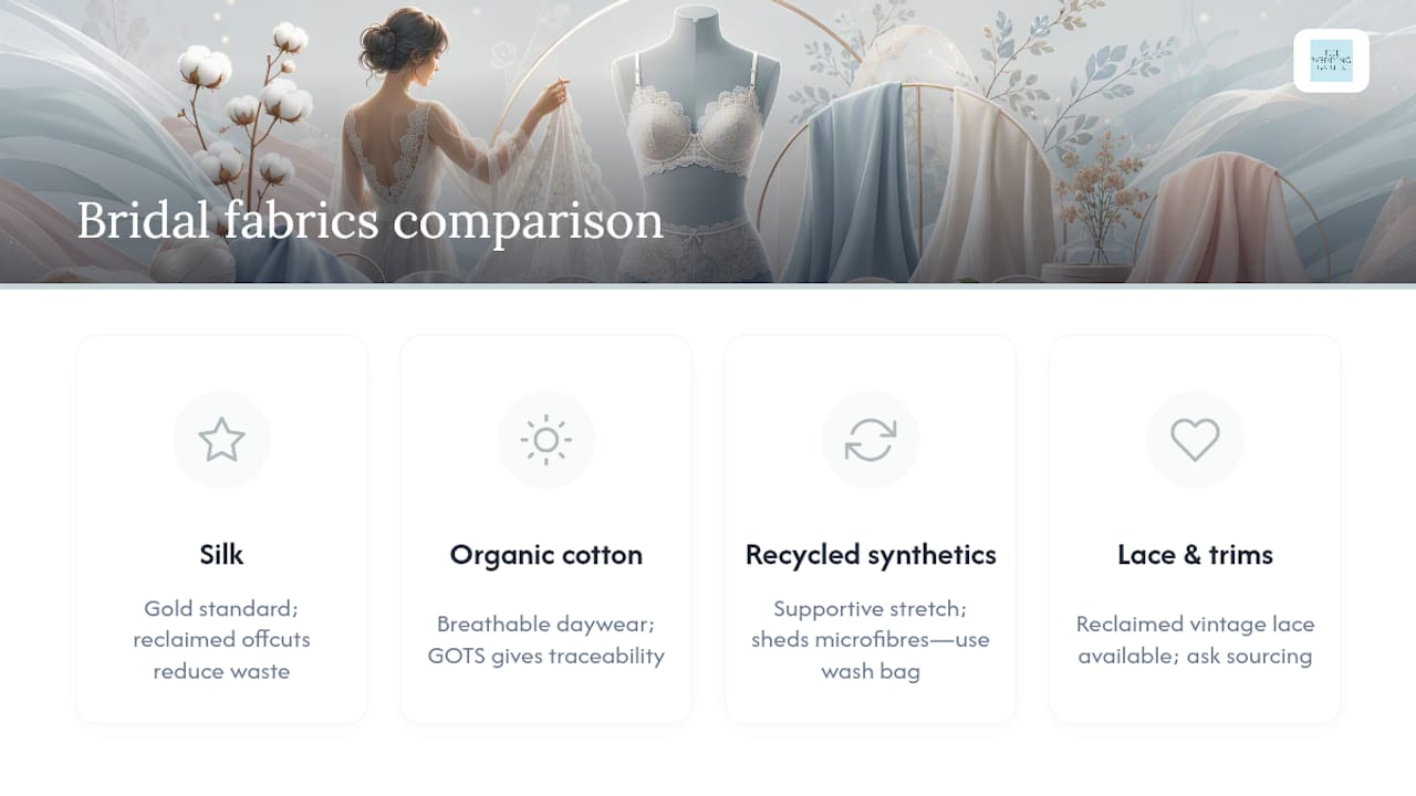 Comparison diagram of sustainable bridal lingerie fabrics
