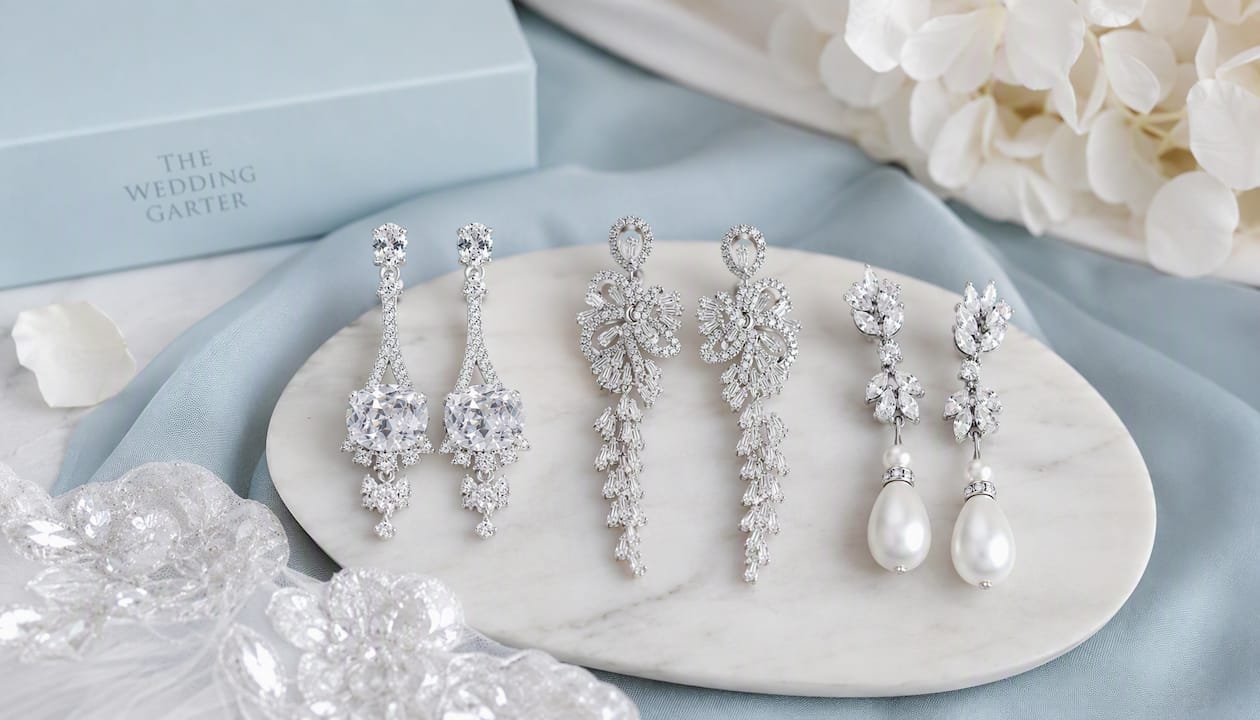 Romantic Cubic Zirconia Crystal Drop Earrings For Wedding