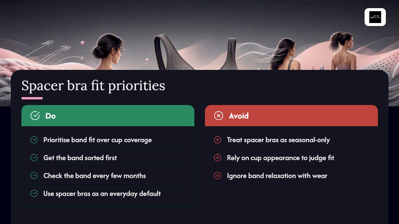 What spacer bras get wrong in most explainers — overview diagram