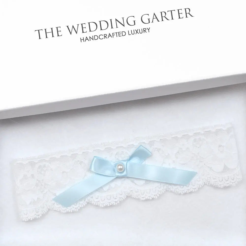 White Stretch Lace Wedding Garter For Fitted Wedding Dress