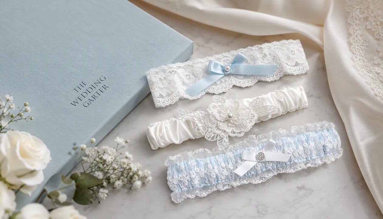 White Stretch Lace Wedding Garter For Fitted Wedding Dress