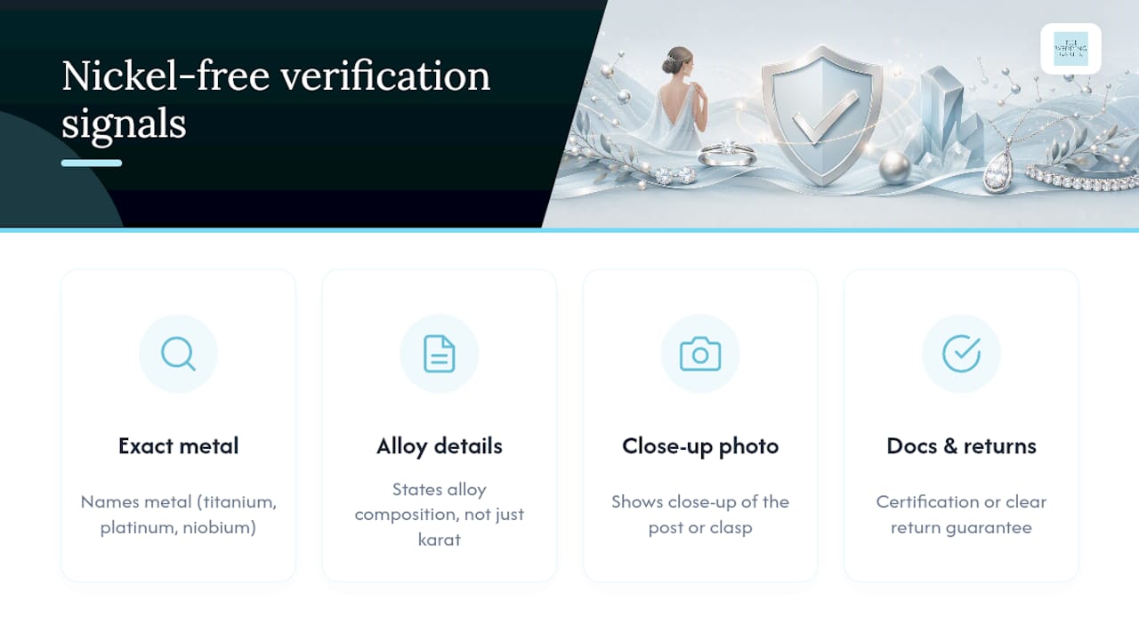 Four signals for verifying nickel free jewellery