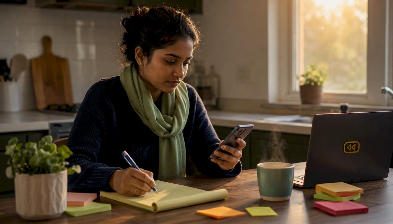 Accountant selecting donation platform at home desk