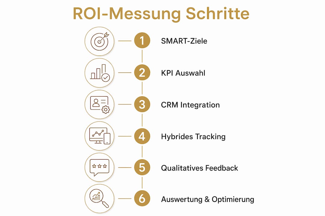 Schritt-für-Schritt-Anleitung: So ermitteln Sie den Return on Investment (ROI) – anschaulich dargestellt in einer Infografik.