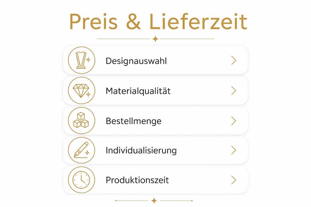 Übersicht zu Preisen und Lieferzeiten von Glaspokalen: So behalten Sie den Überblick!