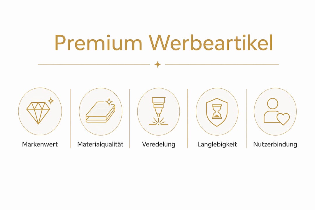 The infographic illustrates what is really important for high-quality promotional products.