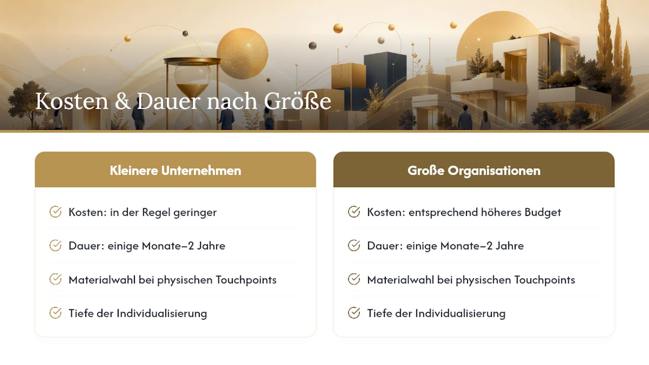 Übersicht der Kosten und Zeitpläne für den Premium-Relaunch