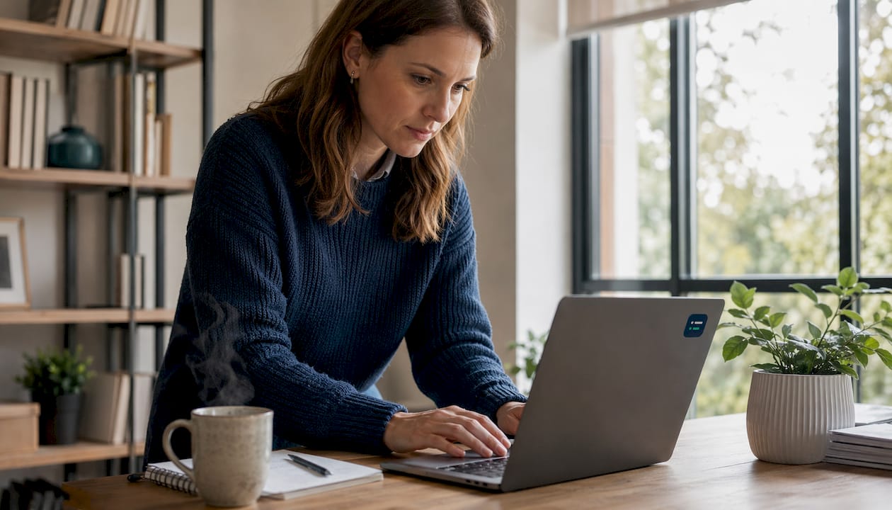 Accountant working with AI document software