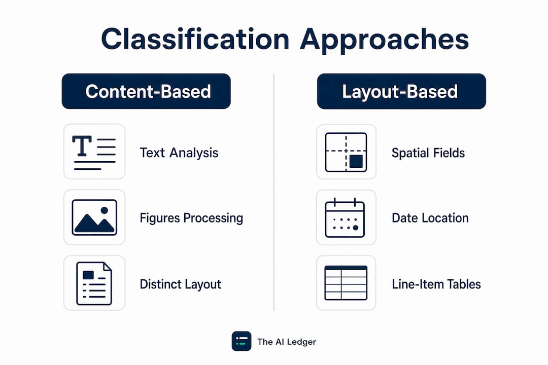 Infographic showing classification approaches comparison