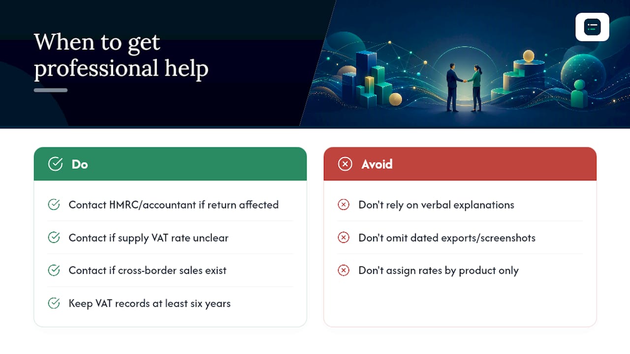 UK VAT and HMRC: when to get professional help — overview diagram