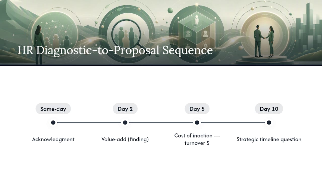 Four-stage HR follow-up sequence timeline
