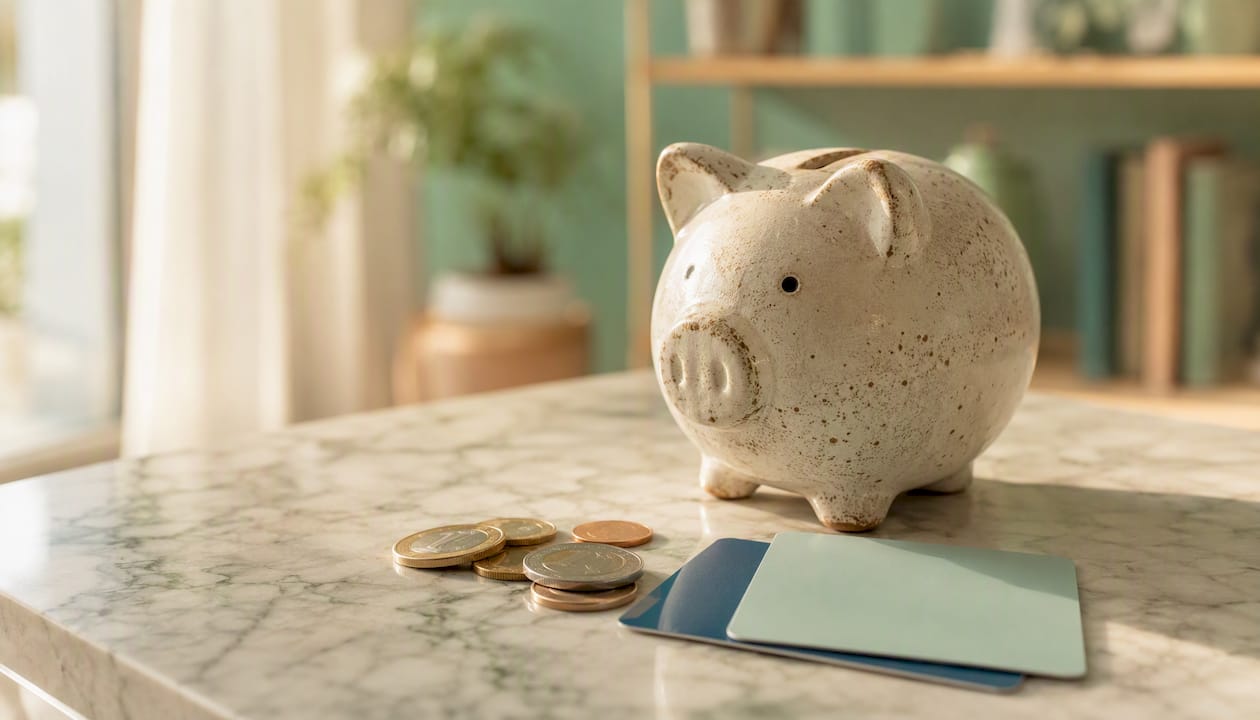 Piggy bank with coins representing ageing reserves