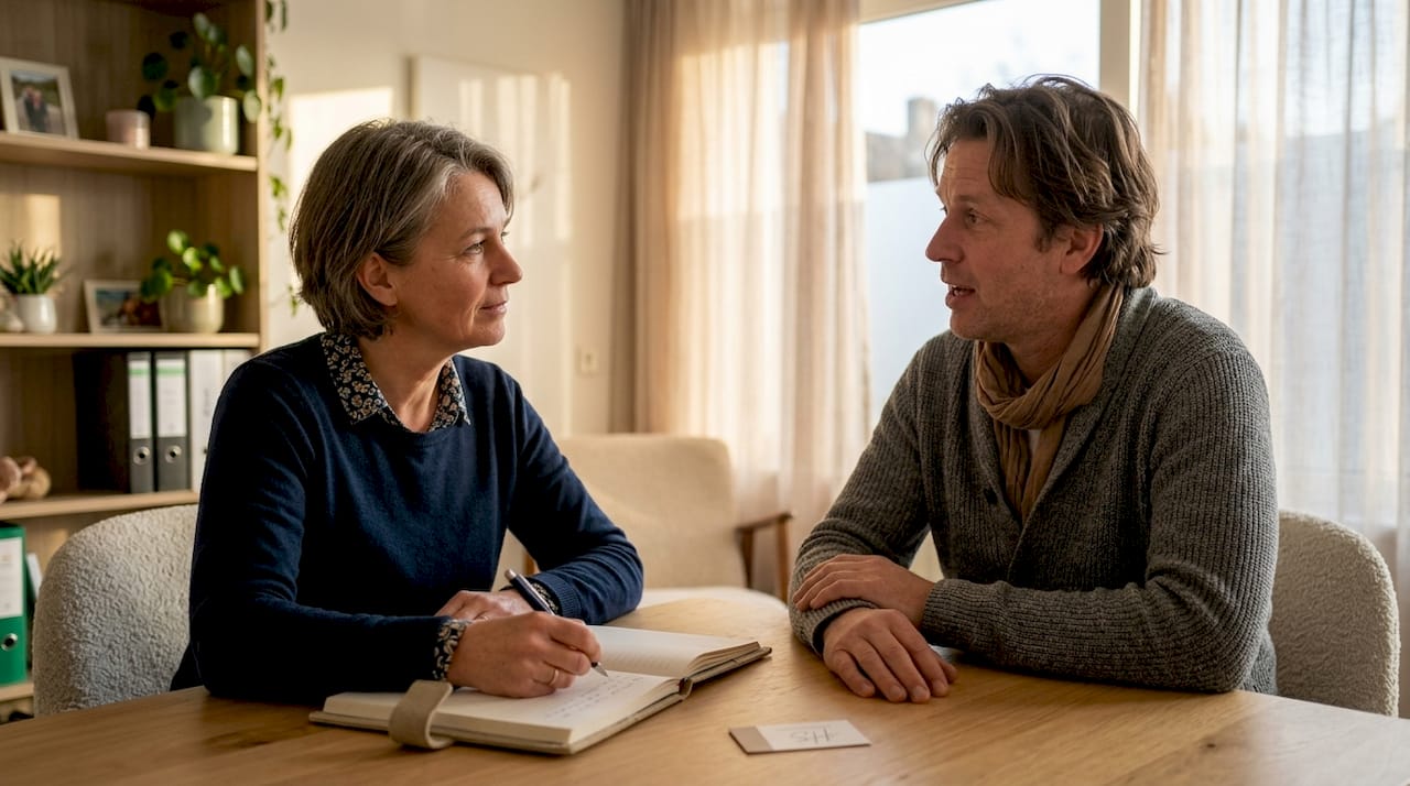 De huisarts ontvangt een patiënt voor een consult op het spreekuur.