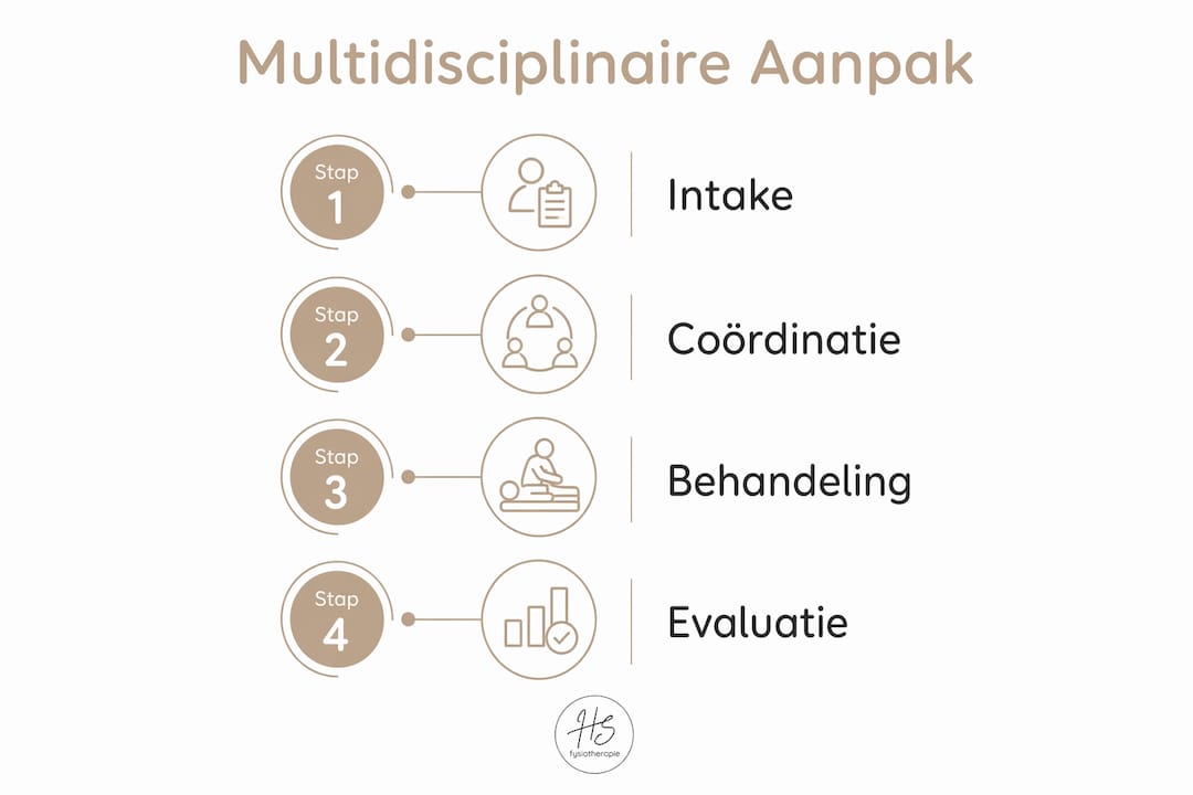 Overzicht van het multidisciplinaire fysiotherapieproces in een infographic