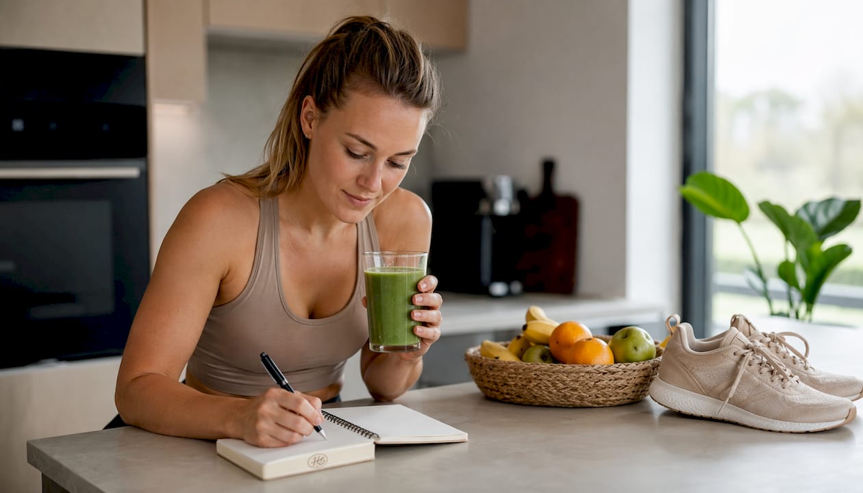 Vrouw maakt zich thuis klaar voor haar eerste afspraak bij de fysiotherapeut