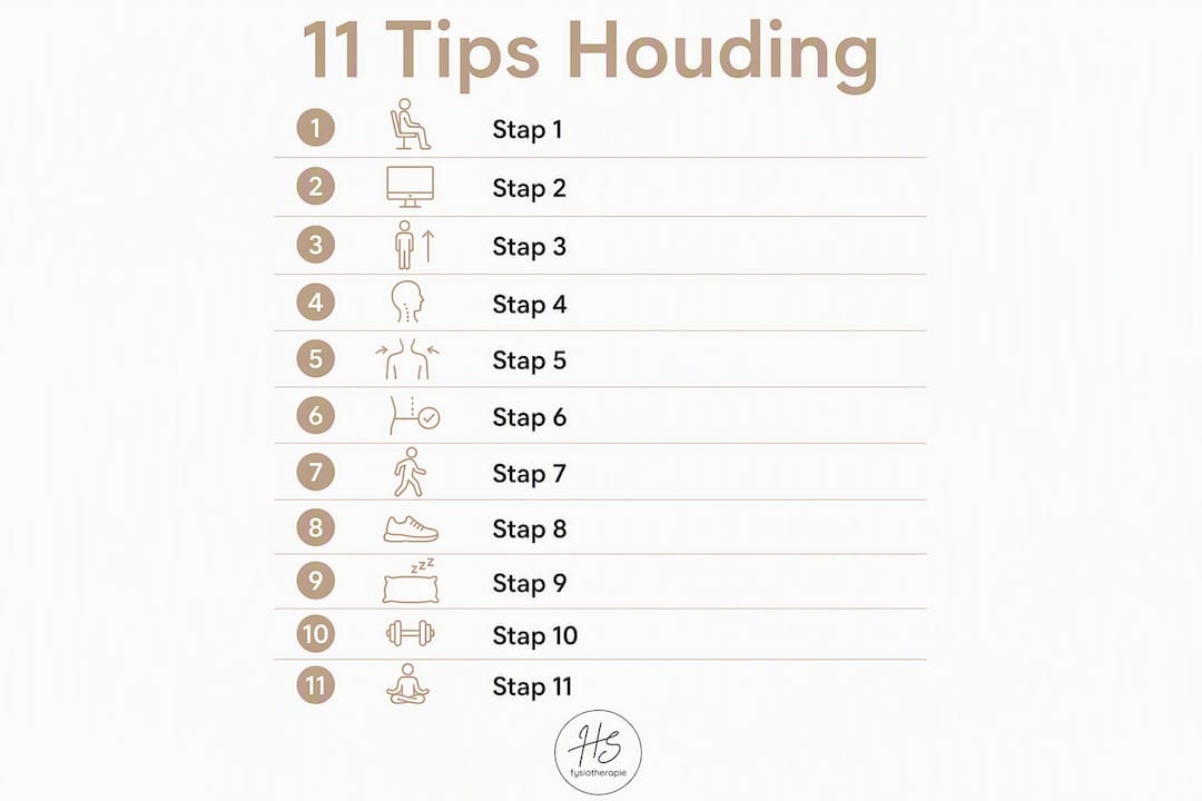 Infographic: 11 praktische tips om je houding te verbeteren