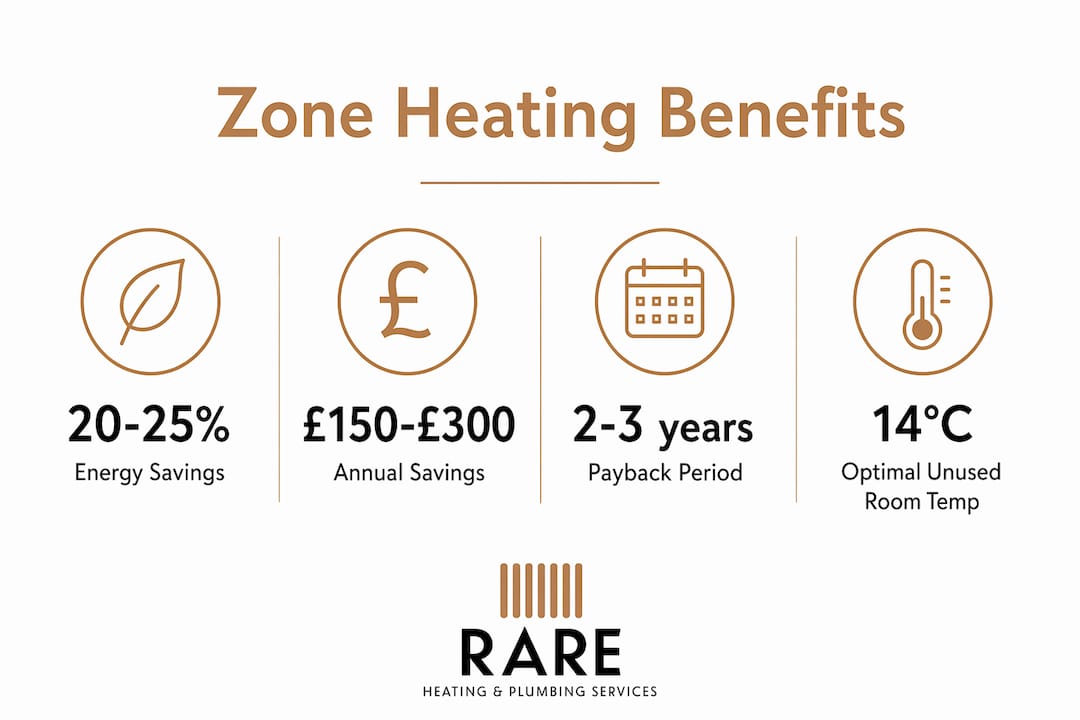 Infographic with key zone heating statistics