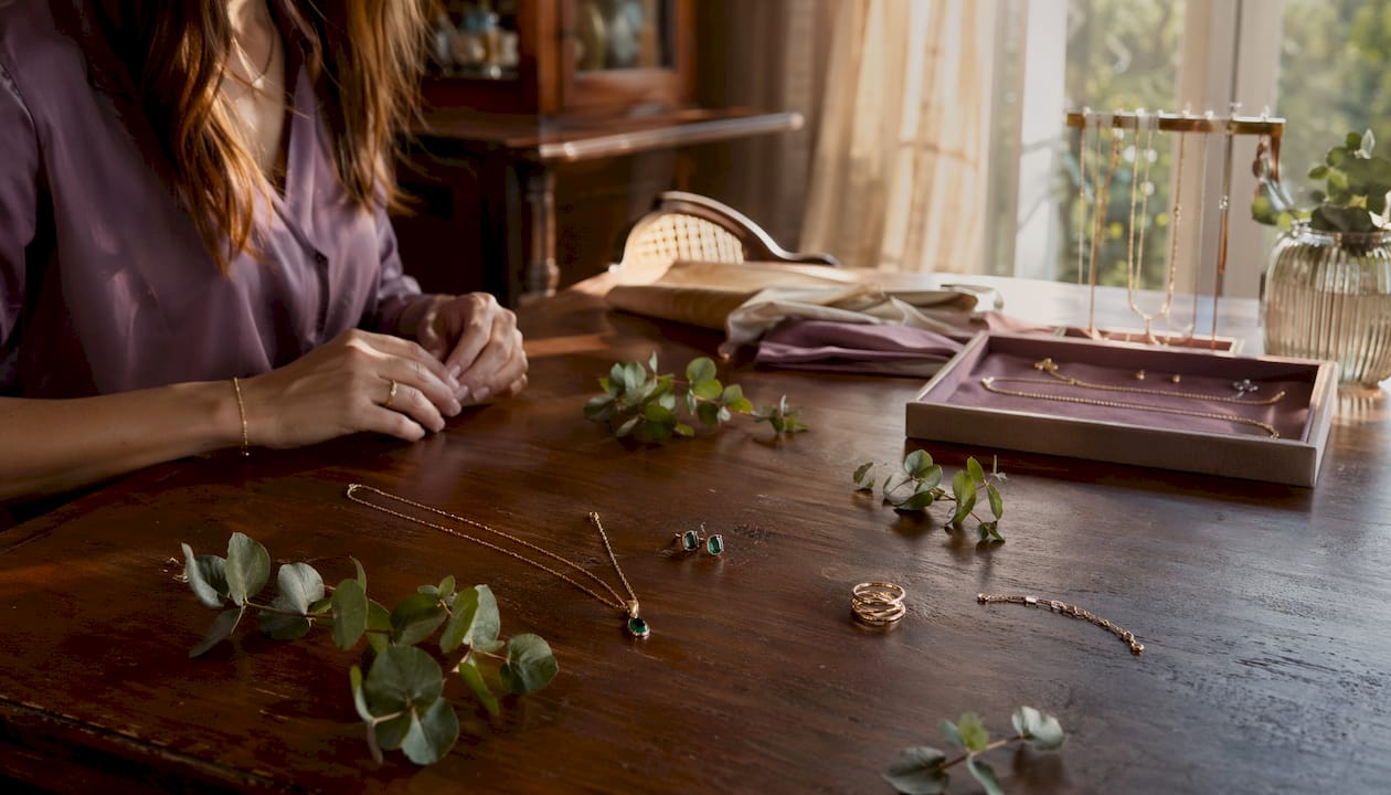 Close-up of essential everyday jewelry pieces