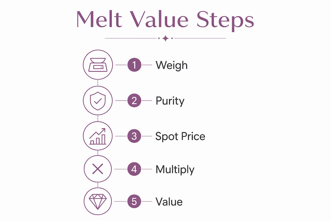 Infographic showing melt value calculation steps