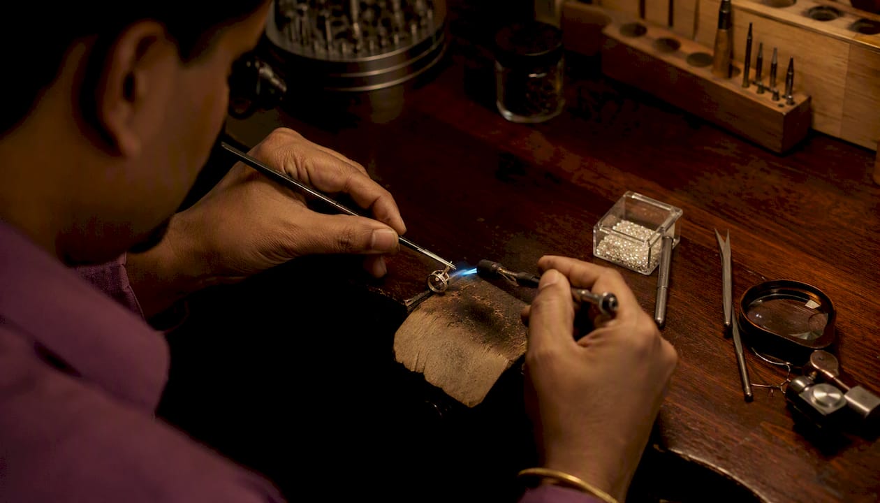 Jeweler crafting modern heirloom ring