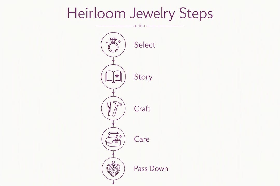 Infographic illustrating heirloom jewelry process