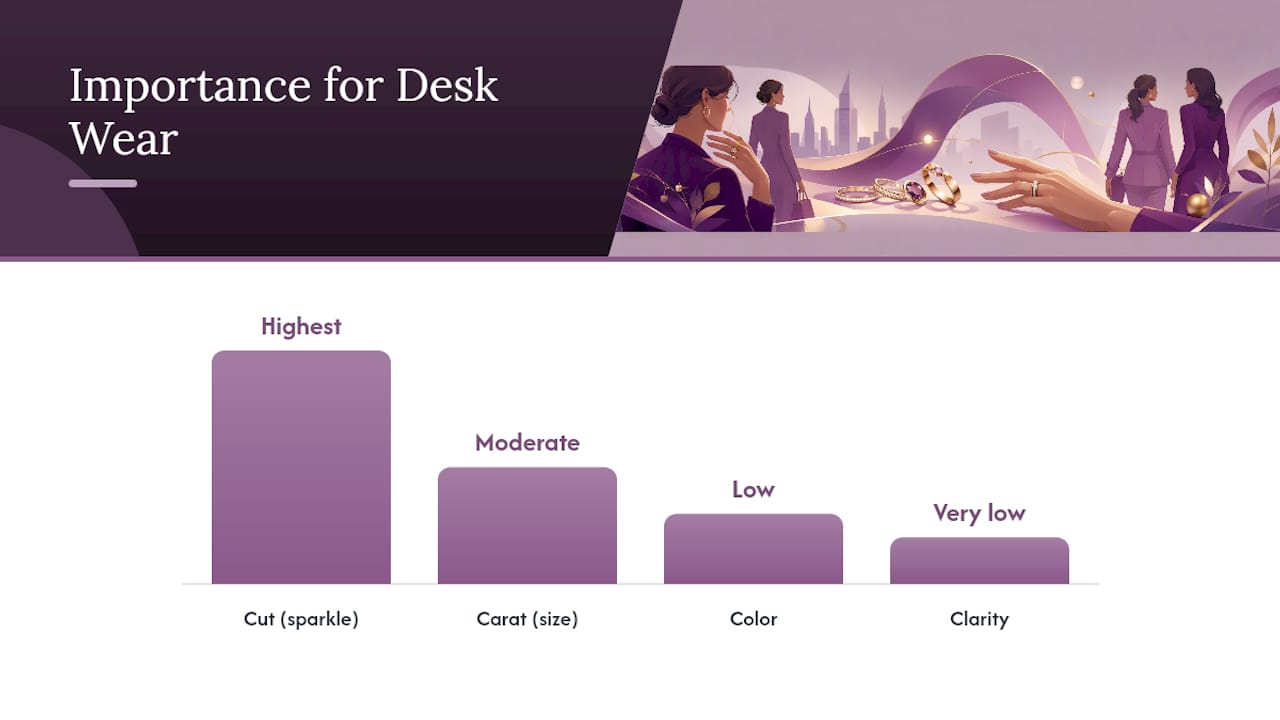 Diagram highlighting 4Cs importance for office-friendly diamonds