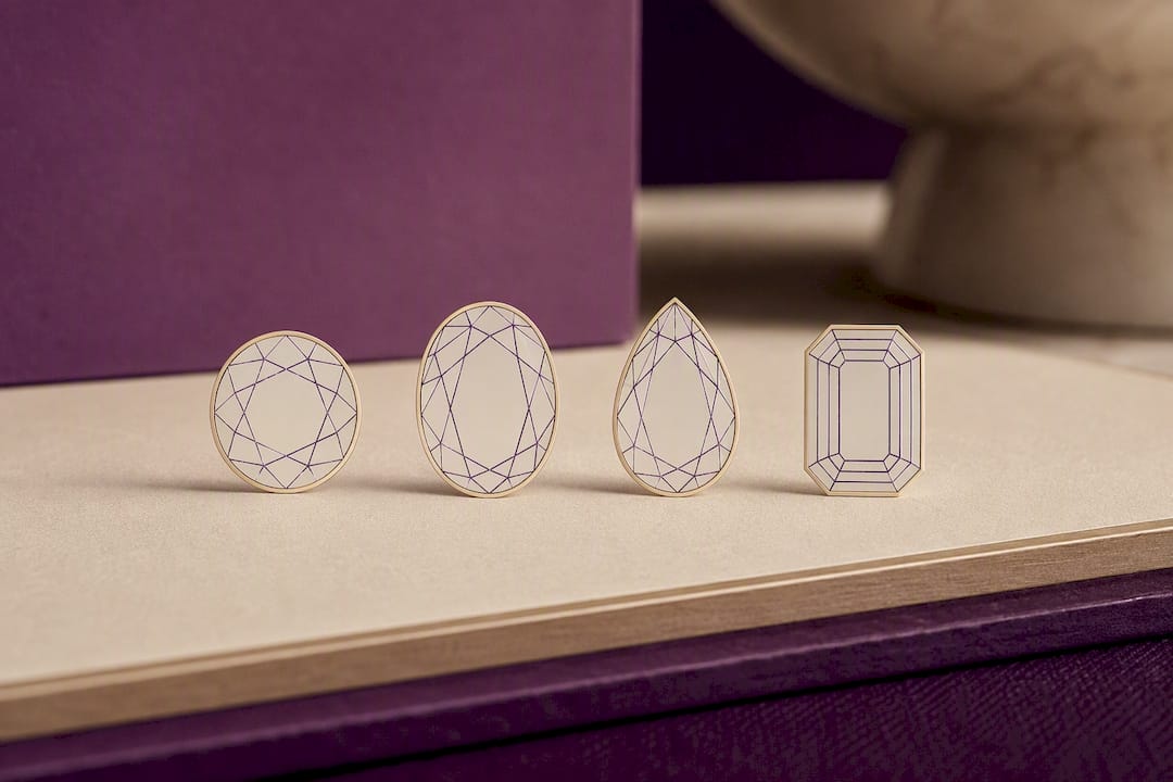 Different gemstone shapes with varied outlines