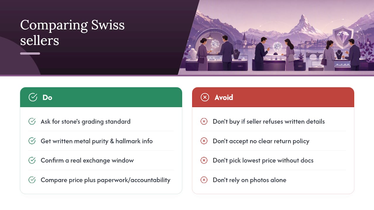 Buying Moissanite Elsewhere in Switzerland — overview diagram