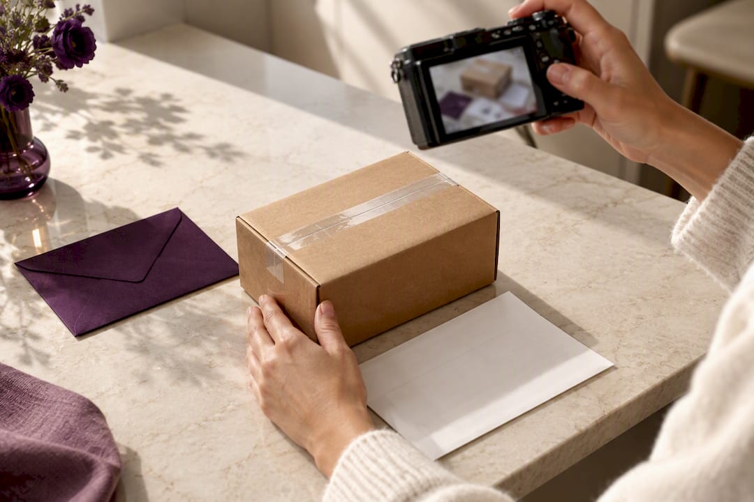 Sealed jewelry parcel documented before opening