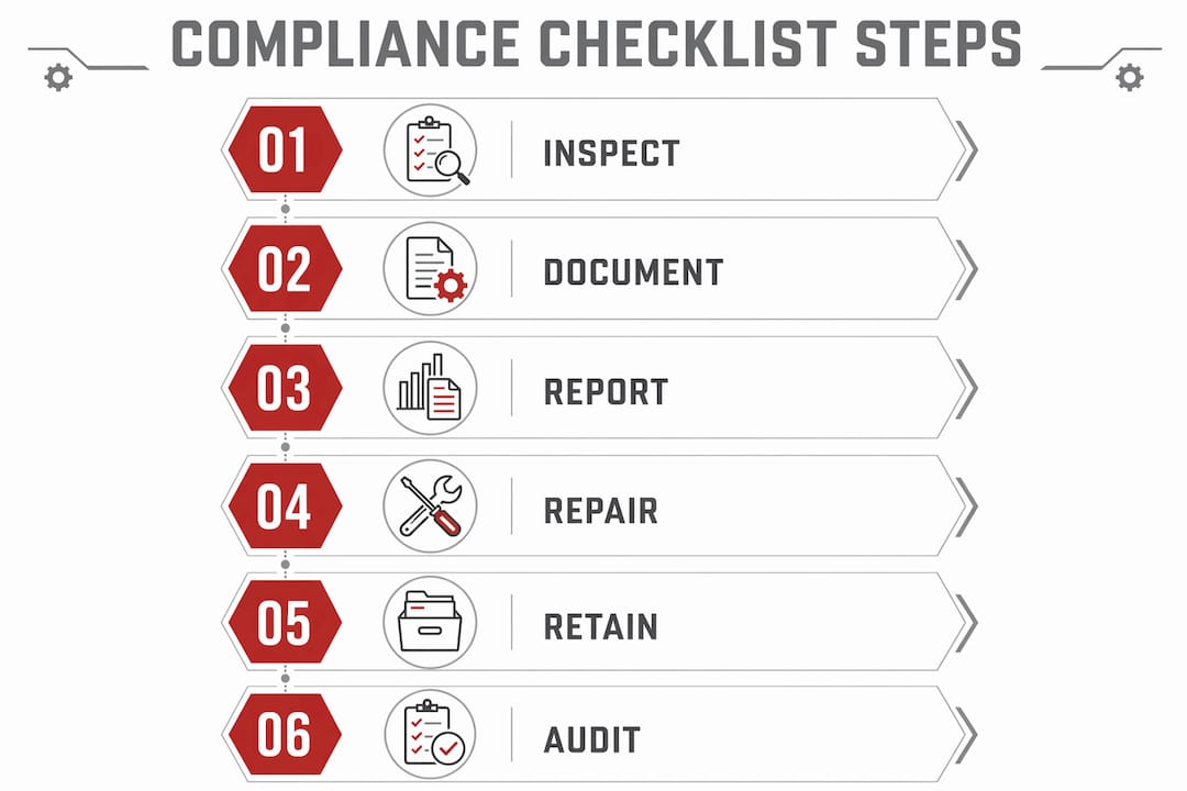 Infographic outlining fleet compliance checklist steps
