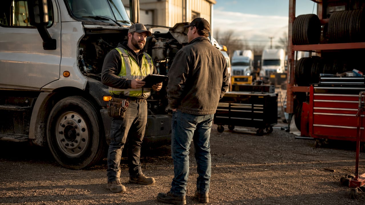 Technician using digital inspection tablet outdoors