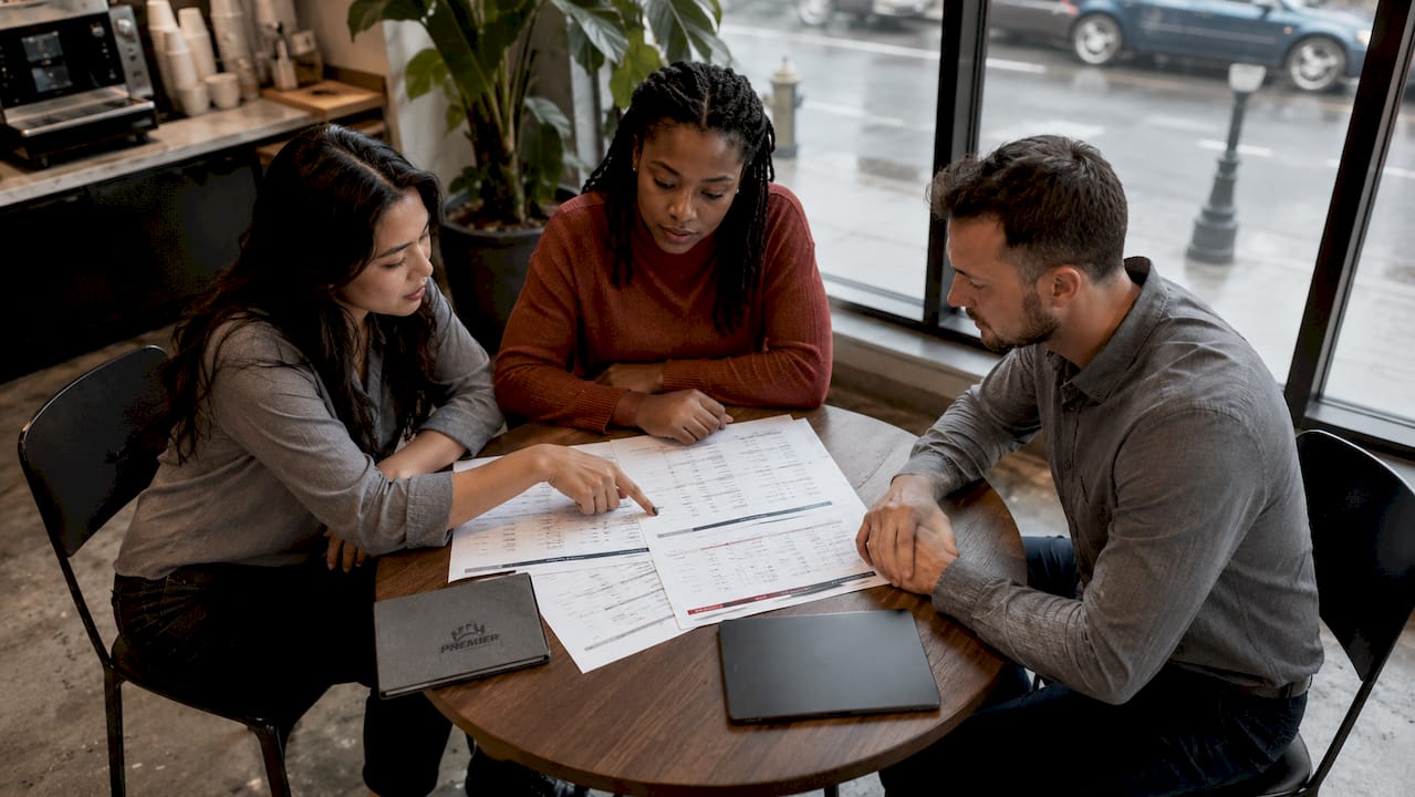 Fleet managers planning maintenance schedules