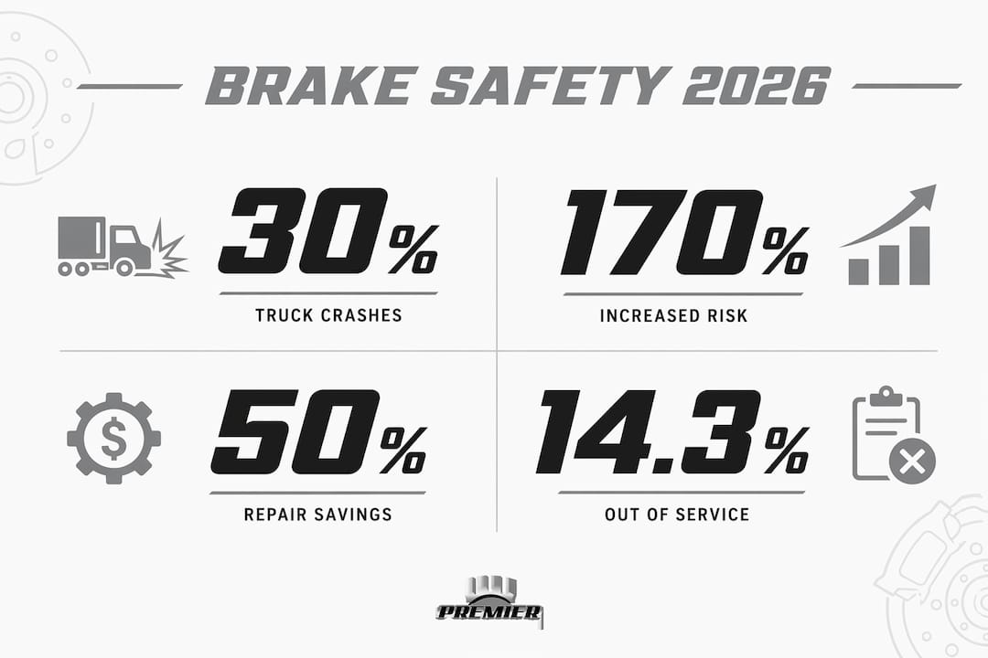 Infographic showing brake maintenance accident statistics