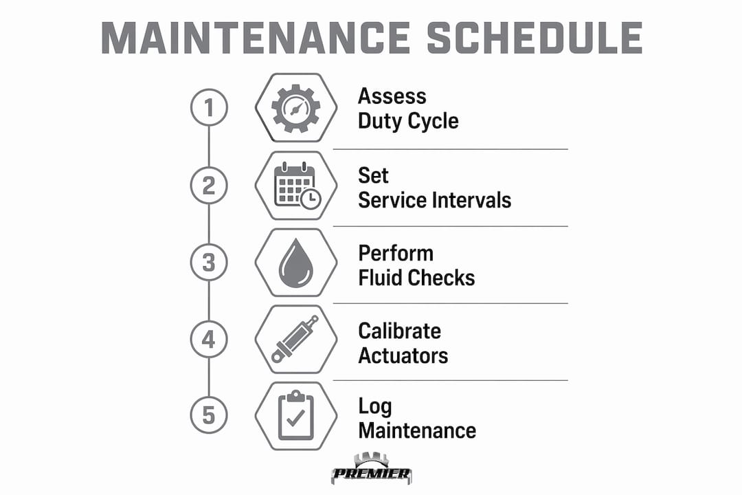 Infographic showing transmission maintenance schedule steps
