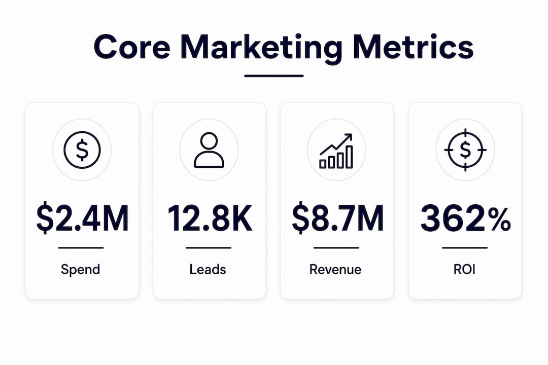 Infographic showing core marketing metrics for small businesses
