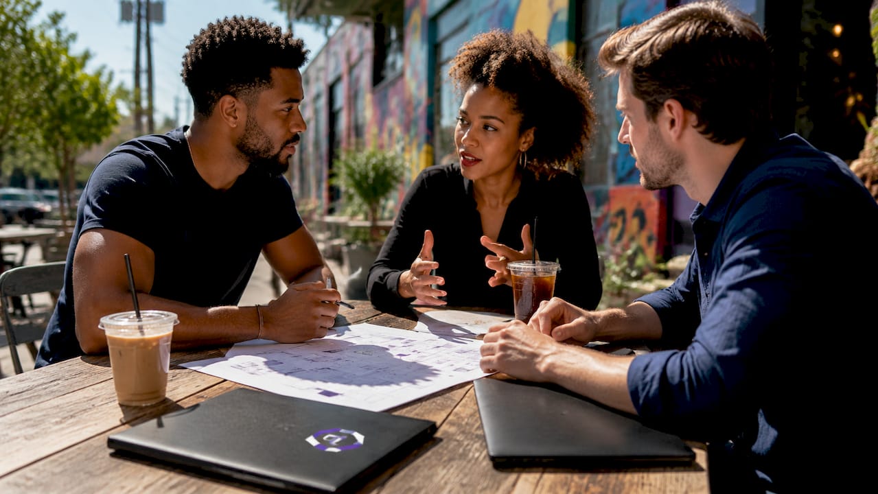 Marketing team collaborating on software consolidation plan