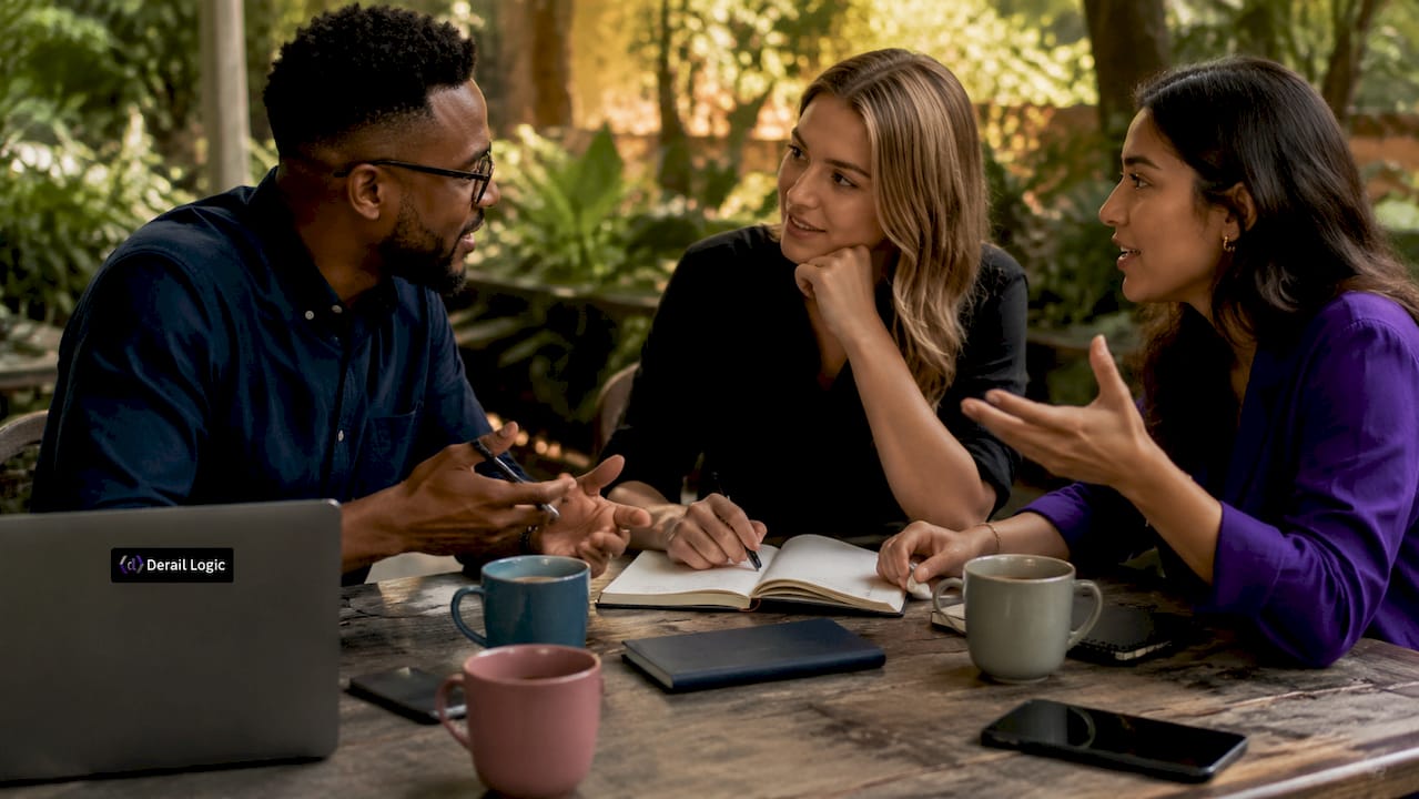 Diverse marketing team collaborating in meeting room