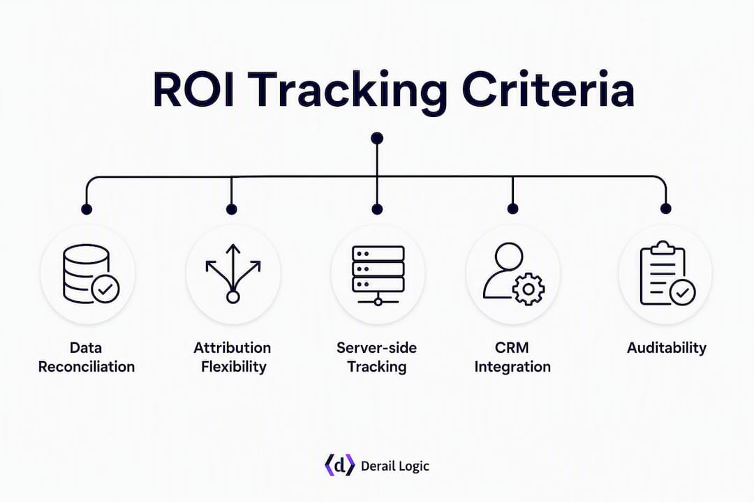 Infographic showing ranked ROI tracking criteria