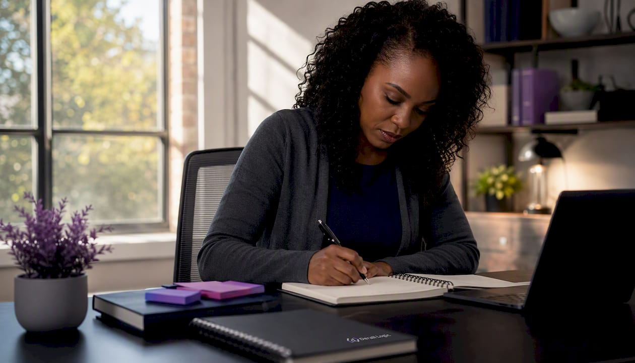 Marketing manager planning monthly retainer tasks
