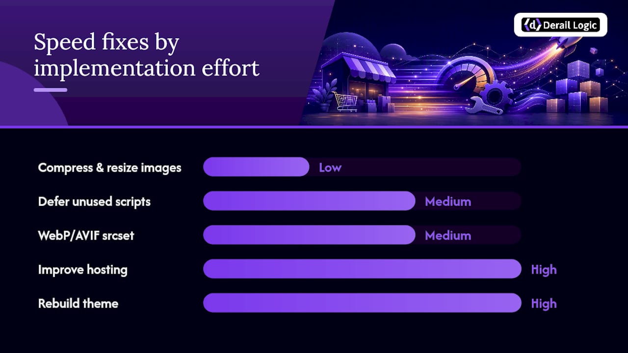 SEO fixes impact and effort priority chart