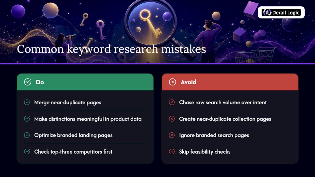 Where Ecommerce Keyword Research Goes Wrong — overview diagram