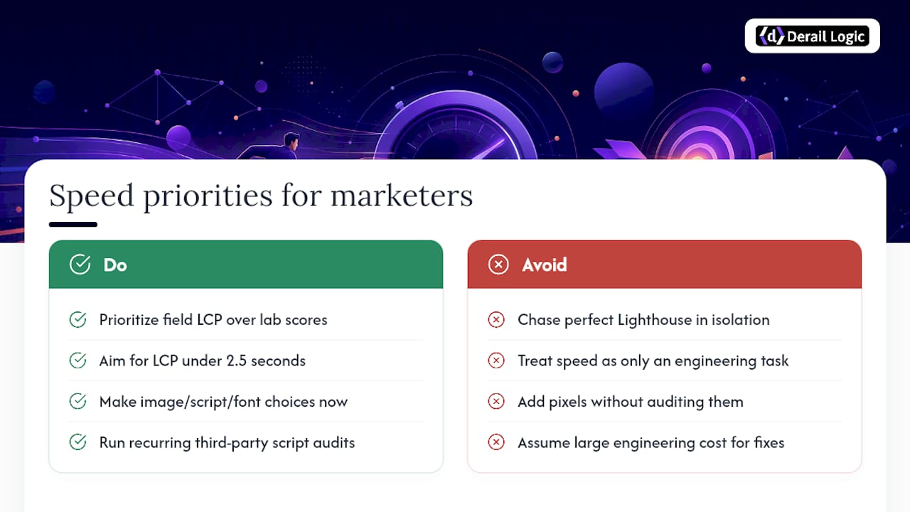 Why Marketing Teams Get Landing Page Speed Backward — overview diagram