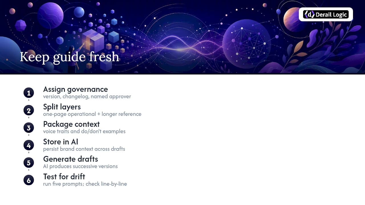 Persistent brand context guiding multiple AI drafts